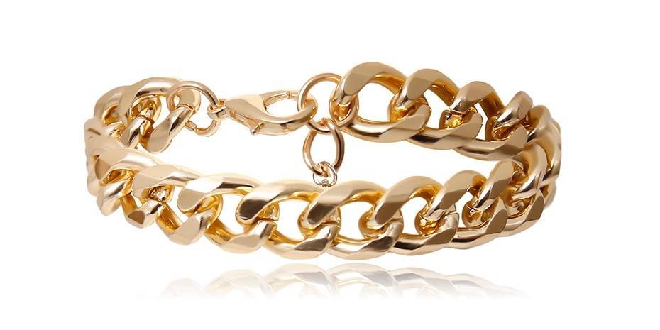 Juego de 4 pulseras de cadena cubana para mujer