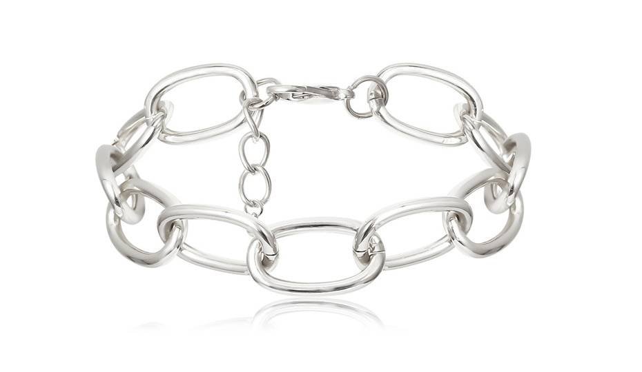 Juego de 4 pulseras de cadena cubana para mujer