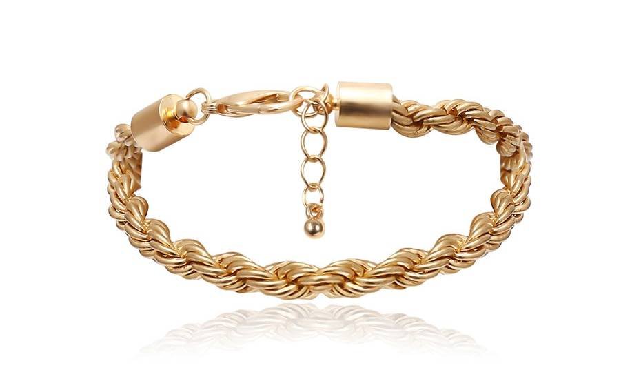 Juego de 4 pulseras de cadena cubana para mujer
