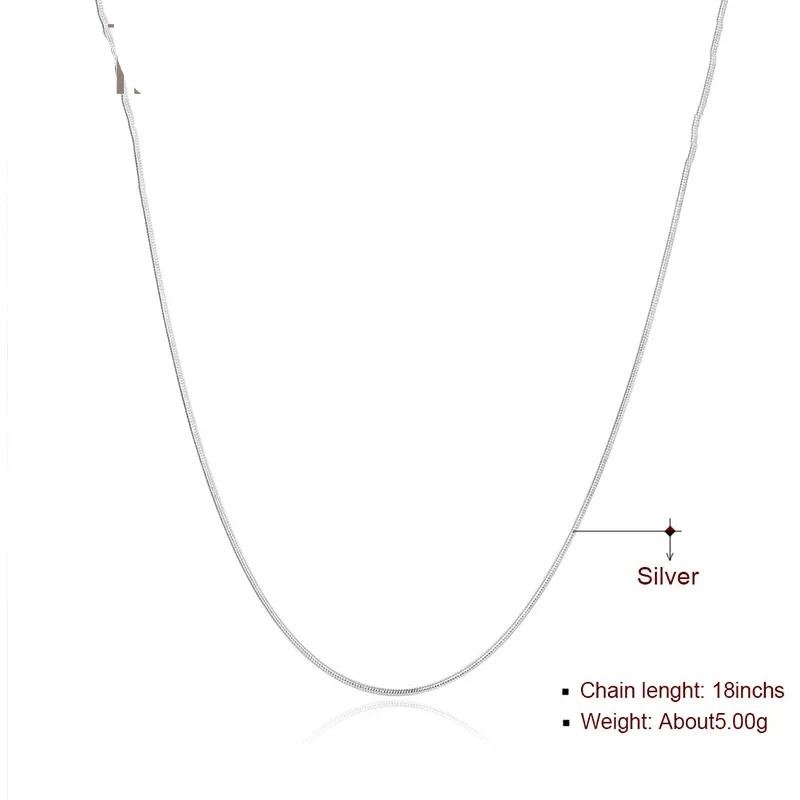 DOTEFFIL 925 Sterling Silver 5/10pcs/Lot 16/18/20/22/24/26/28/30 Inch 1.2mm Snake Chain Necklace For Woman Man Fashion Jewelry