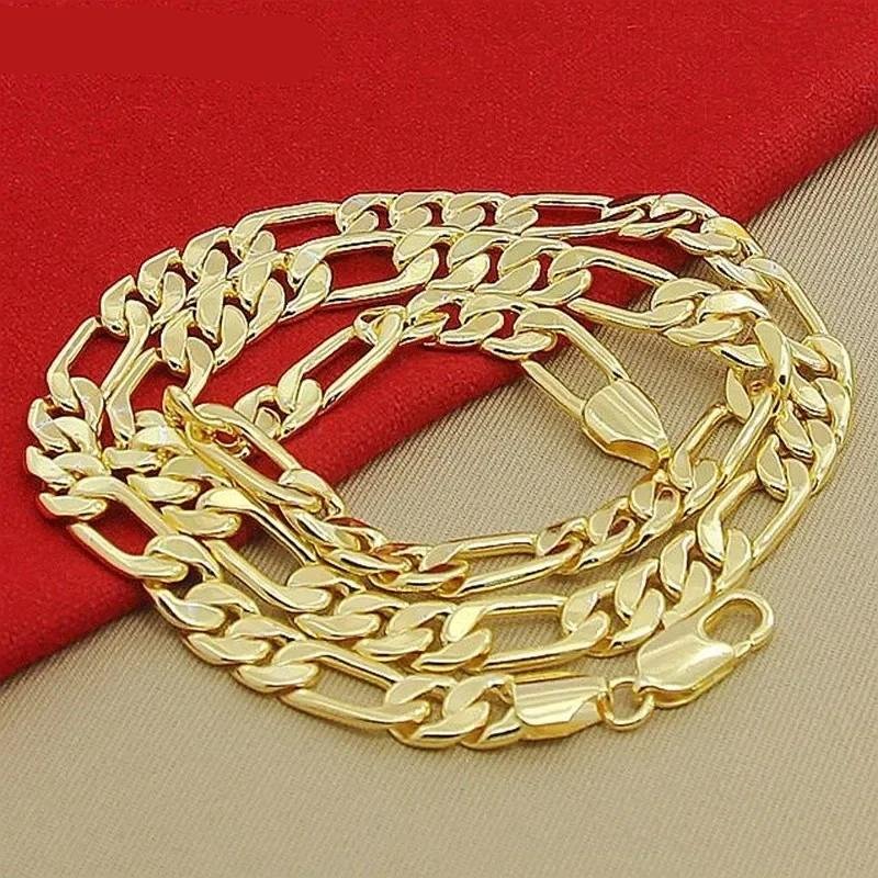 Collar de cadena de eslabones dorados DOTEFFIL de 8 mm y 22 pulgadas para mujer y hombre, ideal para bodas, compromisos y fiestas.