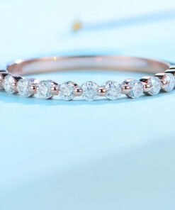 Anillo de burbuja de oro rosa de 14 quilates 585 para mujer