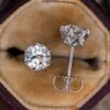 Pendientes de moissanita de plata de ley 925 para mujer