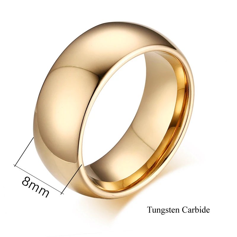 Tungsten Carbide Rings Wedding Bands for Men and Women Couples Golden Fashion Jewelry Hand Finger Men's Ring Marriage 8/6/4MM Tungsten Carbide Rings Wedding Bands for Men and Women Couples Golden Fashion Jewelry Hand Finger Men's Ring Marriage 8/6/4MM