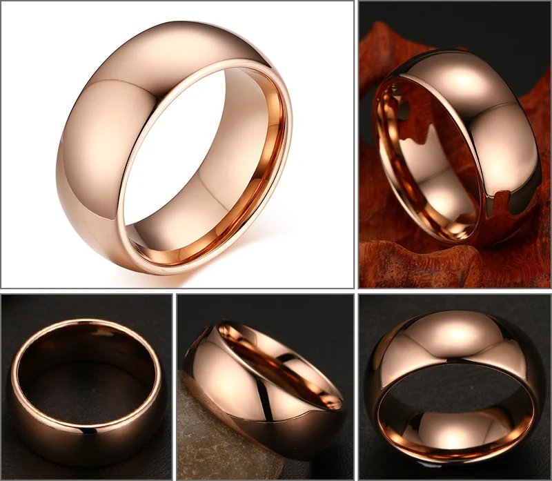 Tungsten Carbide Rings Wedding Bands for Men and Women Couples Golden Fashion Jewelry Hand Finger Men's Ring Marriage 8/6/4MM Tungsten Carbide Rings Wedding Bands for Men and Women Couples Golden Fashion Jewelry Hand Finger Men's Ring Marriage 8/6/4MM