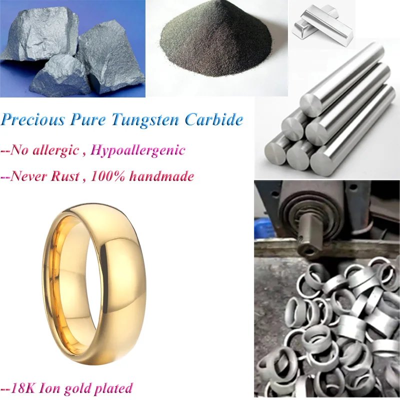 Tungsten Carbide Rings Wedding Bands for Men and Women Couples Golden Fashion Jewelry Hand Finger Men's Ring Marriage 8/6/4MM Tungsten Carbide Rings Wedding Bands for Men and Women Couples Golden Fashion Jewelry Hand Finger Men's Ring Marriage 8/6/4MM