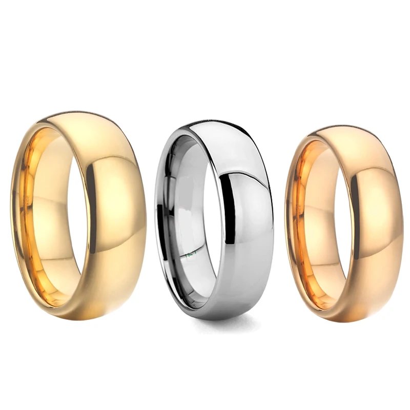 Tungsten Carbide Rings Wedding Bands for Men and Women Couples Golden Fashion Jewelry Hand Finger Men's Ring Marriage 8/6/4MM Tungsten Carbide Rings Wedding Bands for Men and Women Couples Golden Fashion Jewelry Hand Finger Men's Ring Marriage 8/6/4MM
