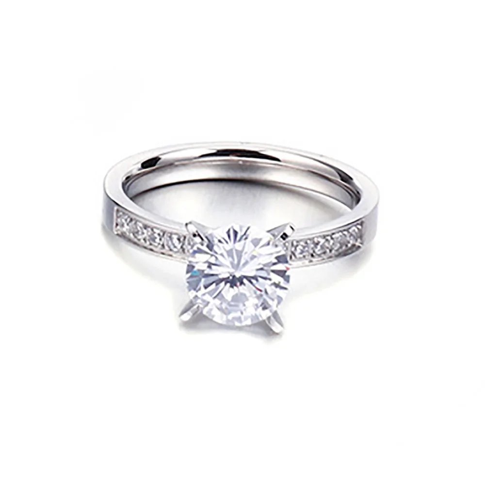 Anillos de compromiso nupciales con diamantes de circonia cúbica chapados en oro de 18 quilates de diseñador occidental de Dubái para mujeres y niñas.