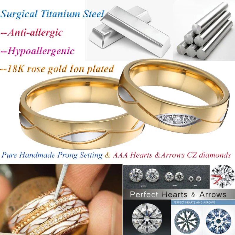 Vintage wedding rings for men and women Lovers Alliance 1 pair 18k gold plated jewelry Eternal Bridal finger promise couple ring Vintage wedding rings for men and women Lovers Alliance 1 pair 18k gold plated jewelry Eternal Bridal finger promise couple ring