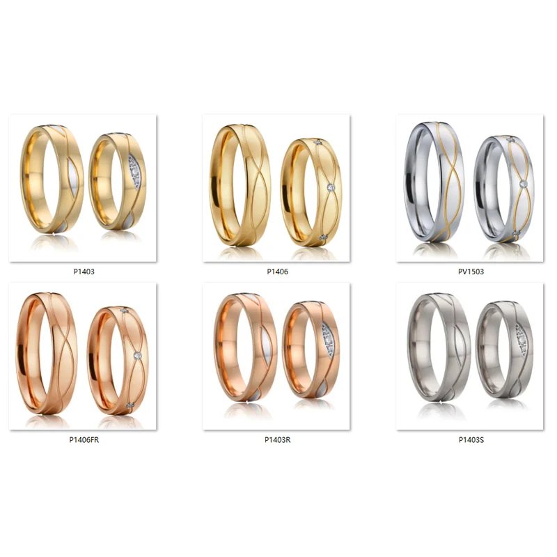 Vintage wedding rings for men and women Lovers Alliance 1 pair 18k gold plated jewelry Eternal Bridal finger promise couple ring