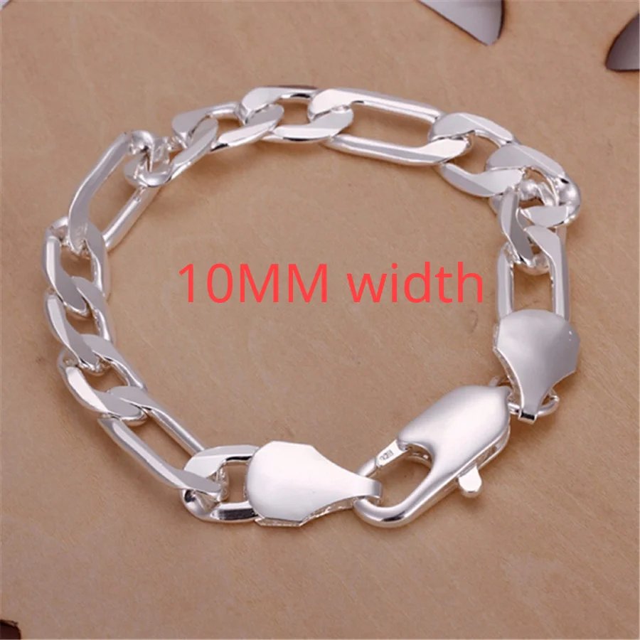 Pulsera de cadena cuadrada sólida de plata esterlina 925 noble para mujeres y hombres, amuleto para fiesta, regalo de boda, joyería de moda