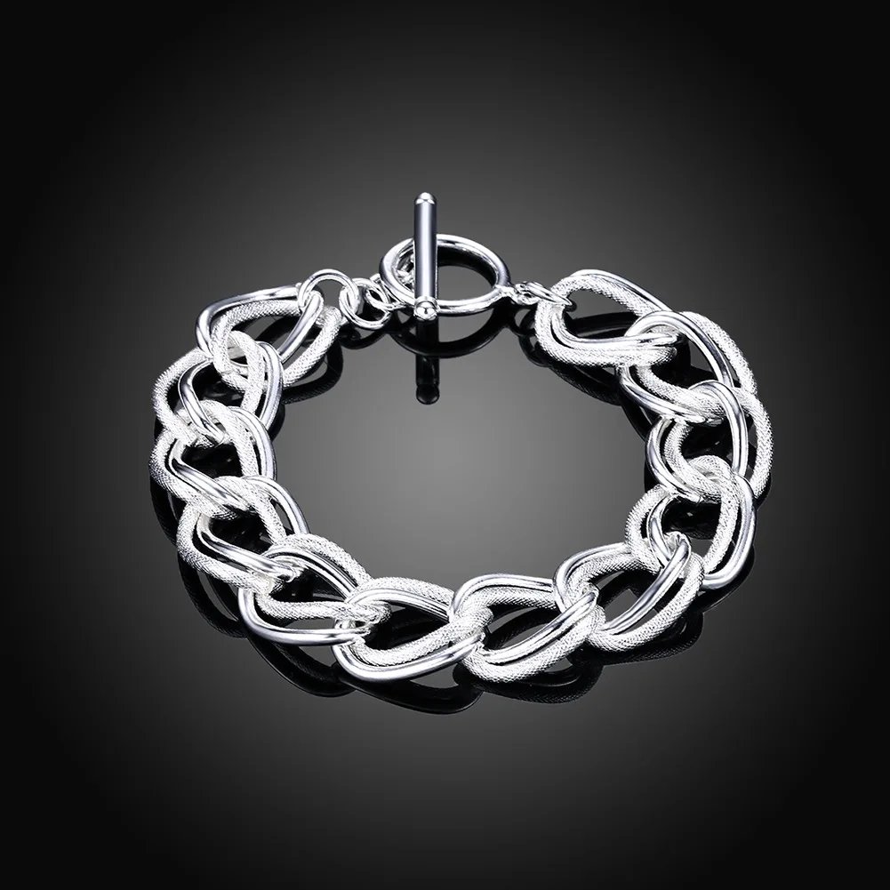 Pulsera de cadena cuadrada sólida de plata esterlina 925 noble para mujeres y hombres, amuleto para fiesta, regalo de boda, joyería de moda