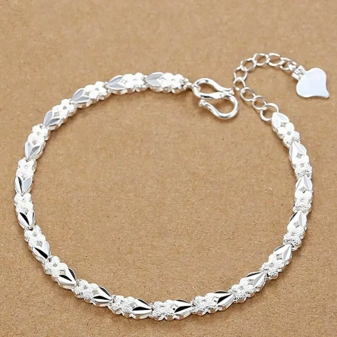 Pulsera de cadena cuadrada sólida de plata esterlina 925 noble para mujeres y hombres, amuleto para fiesta, regalo de boda, joyería de moda