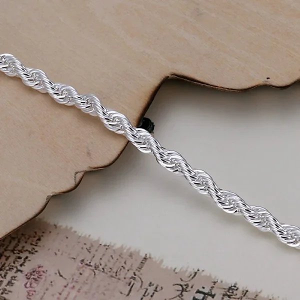 Pulsera trenzada exquisita de plata de ley 925 con cadena de dijes de moda para mujeres y hombres, modelos simples y bonitos para bodas.