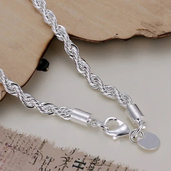 Pulsera trenzada exquisita de plata de ley 925 con cadena de dijes de moda para mujeres y hombres, modelos simples y bonitos para bodas.