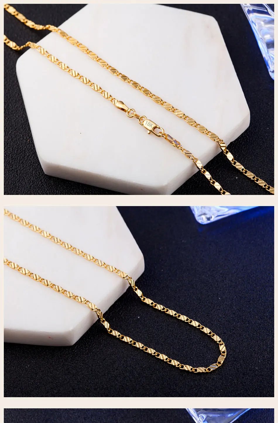 DOTEFFIL - Collar de cadena con dijes de oro de 2 mm y plata de ley 925 de 16, 18, 20, 22, 24, 26, 28 y 30 pulgadas para mujer y hombre, joyería de moda para bodas. DOTEFFIL - Collar de cadena con dijes de oro de 2 mm y plata de ley 925 de 16, 18, 20, 22, 24, 26, 28 y 30 pulgadas para mujer y hombre, joyería de moda para bodas.