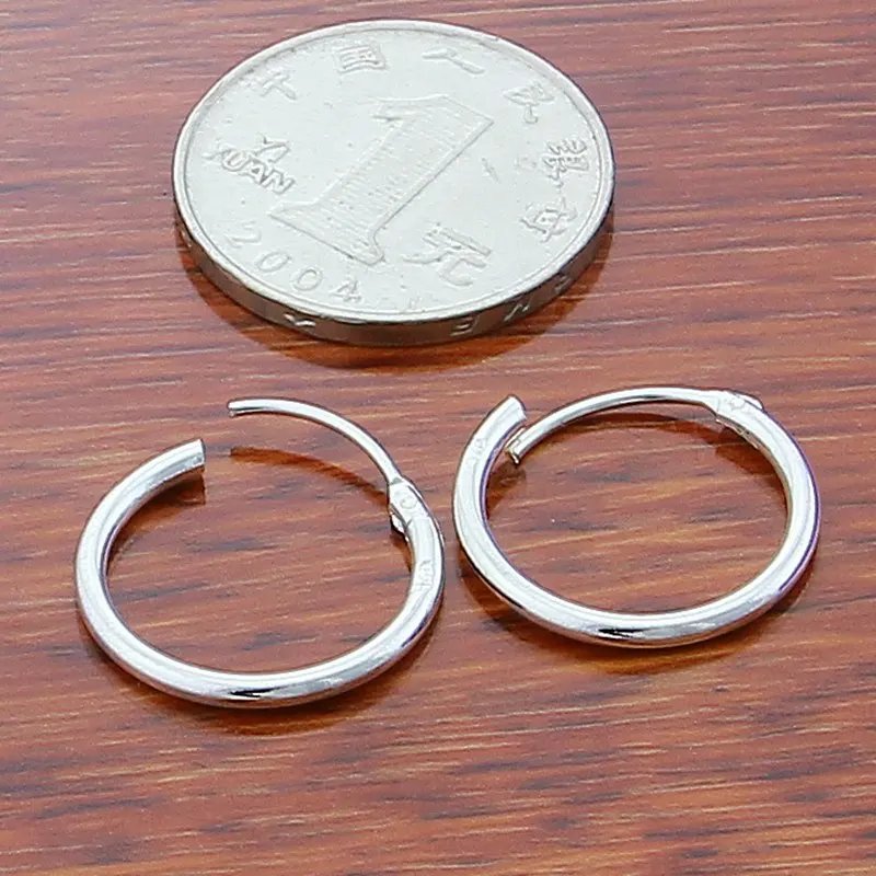 Pendientes de aro DOTEFFIL de plata de ley 925 de 30 mm con forma de círculo liso para mujer, joyería de moda para bodas, compromisos y fiestas.