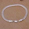Pulsera de Cadena Lateral de Plata de Ley 925 (6 mm) para Mujer