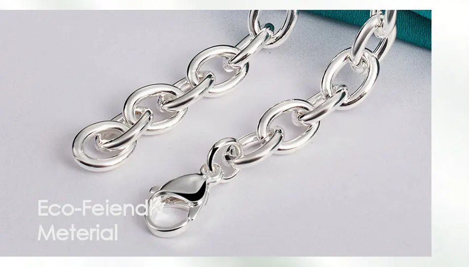 DOTEFFIL - Collar de cadena básica original de 18 pulgadas de plata de ley 925 con cierre de langosta para mujeres y hombres