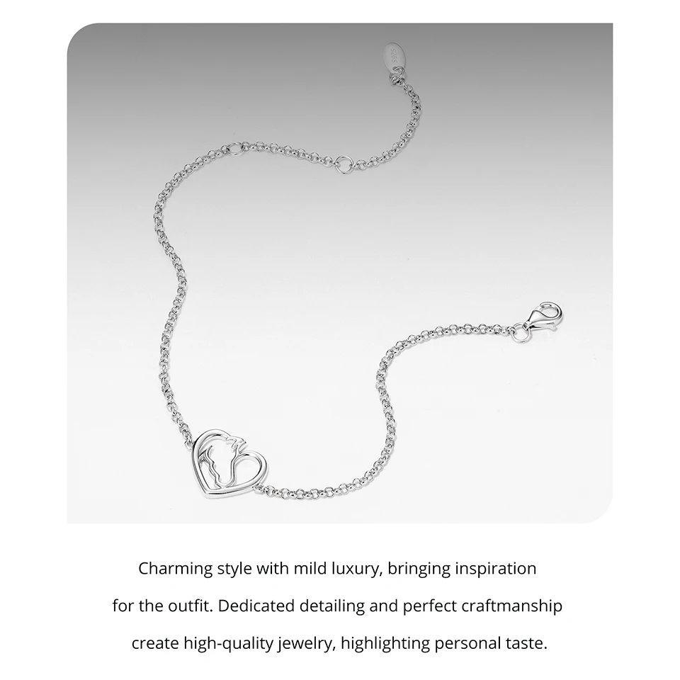 Conjunto de joyería Bamoer para amantes de los caballos, en plata de ley 925: pendientes de botón con forma de corazón y caballo, estilo minimalista. Ideal como regalo. Conjunto de joyería Bamoer para amantes de los caballos, en plata de ley 925: pendientes de botón con forma de corazón y caballo, estilo minimalista. Ideal como regalo.