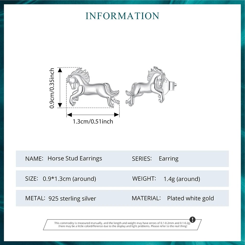 Conjunto de joyería Bamoer para amantes de los caballos, en plata de ley 925: pendientes de botón con forma de corazón y caballo, estilo minimalista. Ideal como regalo. Conjunto de joyería Bamoer para amantes de los caballos, en plata de ley 925: pendientes de botón con forma de corazón y caballo, estilo minimalista. Ideal como regalo.