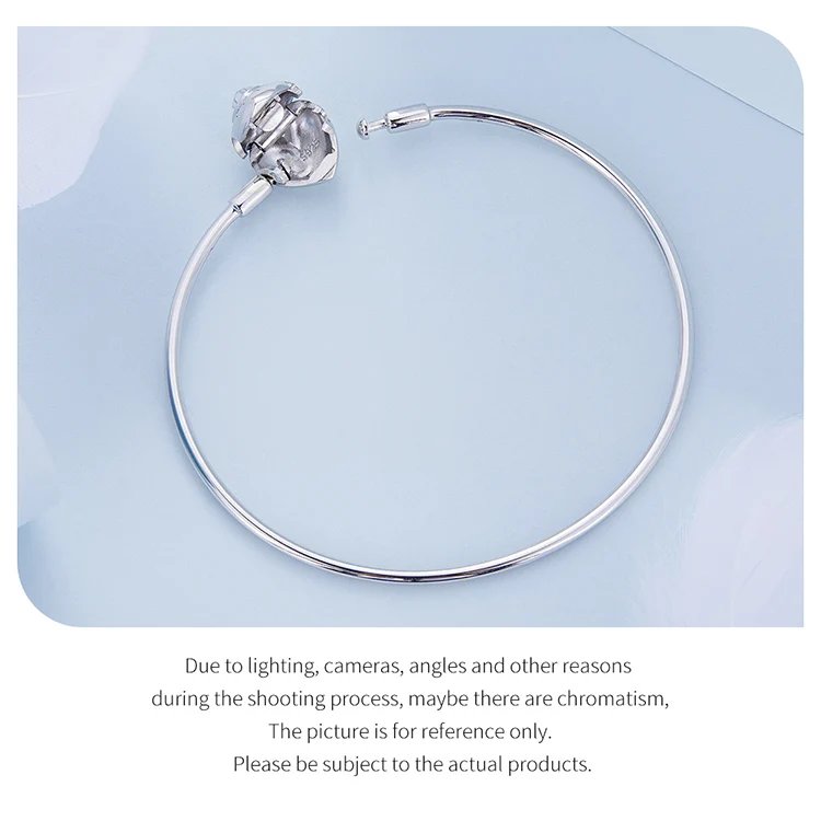 Pulsera Bamoer 100% plata de ley 925 con dijes de corazón brillante y amor eterno para mujer, con cierre de gato, cadena de serpiente, joyería fina