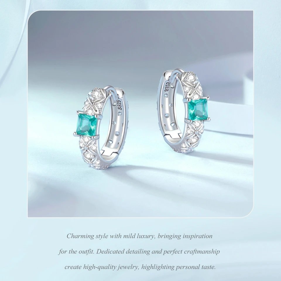 BAMOER 925 Sterling Silver Dainty CZ Huggie Earrings Platinum Filled Chunky intricate texture Minimalist Hoop Earrings