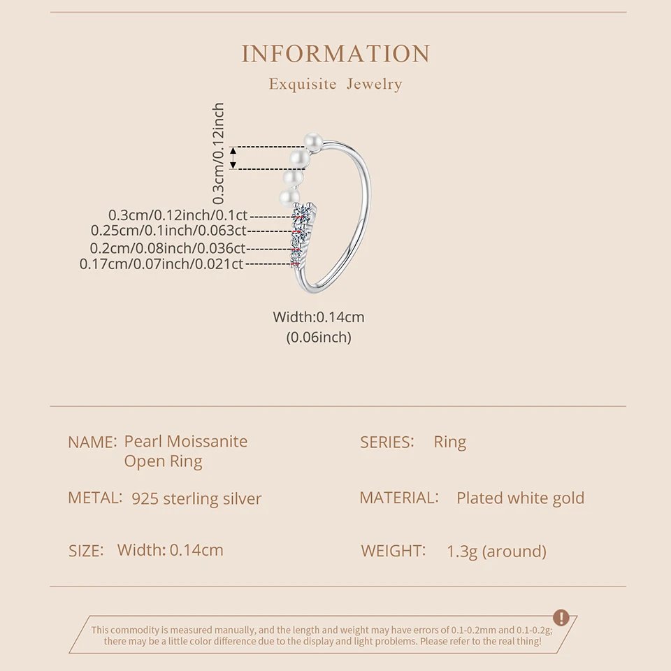 Anillo BAMOER de moissanita con perla de agua dulce, 4 piedras, varios tamaños, diamante de laboratorio de corte redondo, plata de ley 925, elegante joyería para mujer Anillo BAMOER de moissanita con perla de agua dulce, 4 piedras, varios tamaños, diamante de laboratorio de corte redondo, plata de ley 925, elegante joyería para mujer