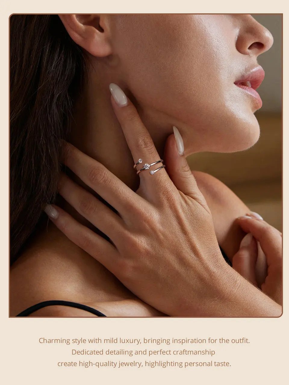 BAMOER Moissanite Multilayer Rings for Women, 925 Sterling Silver D Color VVS1 Clarity Round Cut Trendy Engagement Rings MSR043 BAMOER Moissanite Multilayer Rings for Women, 925 Sterling Silver D Color VVS1 Clarity Round Cut Trendy Engagement Rings MSR043