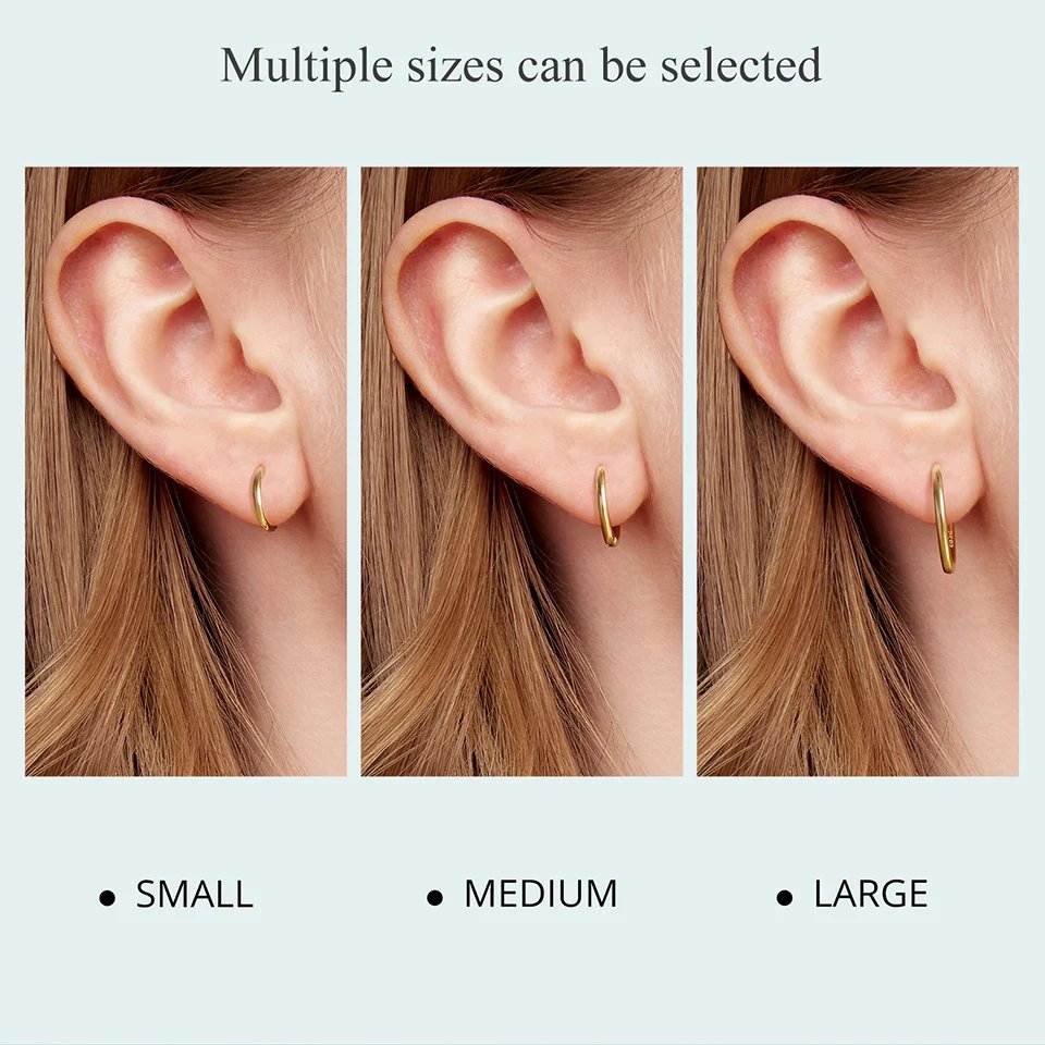 BAMOER Gold Hoop Earrings for Women, 925 Sterling Silver Minimalist Huggie Hoops Cartilage Piercing Earrings Ear Cuff for Women