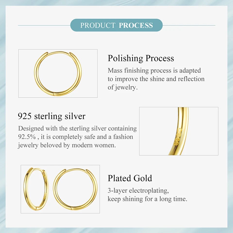 BAMOER Gold Hoop Earrings for Women, 925 Sterling Silver Minimalist Huggie Hoops Cartilage Piercing Earrings Ear Cuff for Women