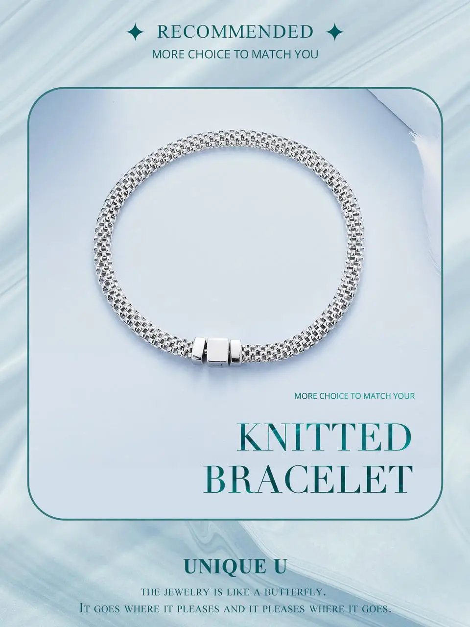Pulsera Bamoer clásica de plata de ley 925 con hebilla cuadrada y eslabones trenzados de cadena de plata para mujer, joyería fina chapada en platino. Pulsera Bamoer clásica de plata de ley 925 con hebilla cuadrada y eslabones trenzados de cadena de plata para mujer, joyería fina chapada en platino.