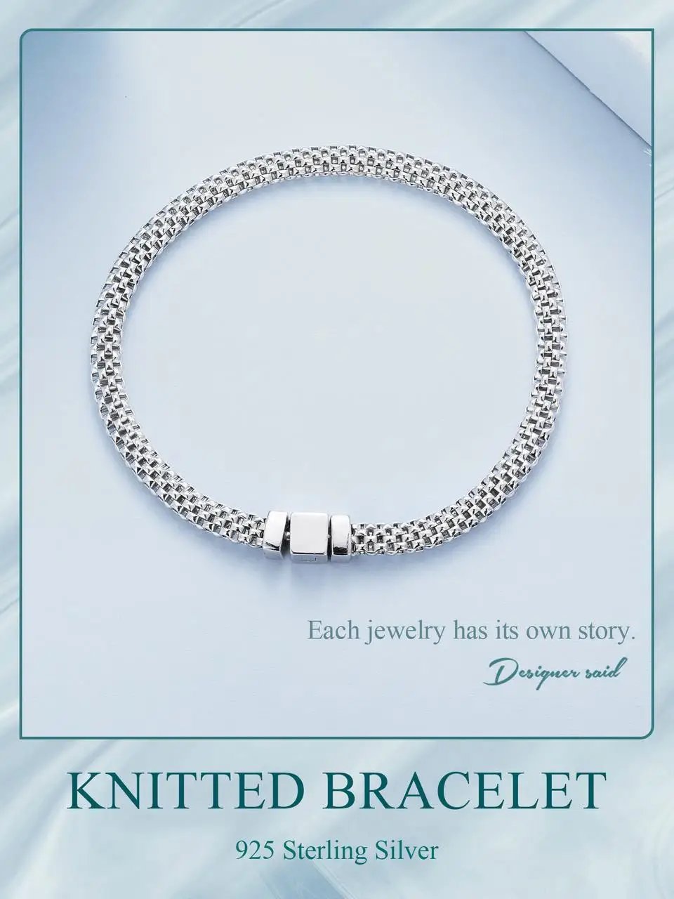 Pulsera Bamoer clásica de plata de ley 925 con hebilla cuadrada y eslabones trenzados de cadena de plata para mujer, joyería fina chapada en platino. Pulsera Bamoer clásica de plata de ley 925 con hebilla cuadrada y eslabones trenzados de cadena de plata para mujer, joyería fina chapada en platino.