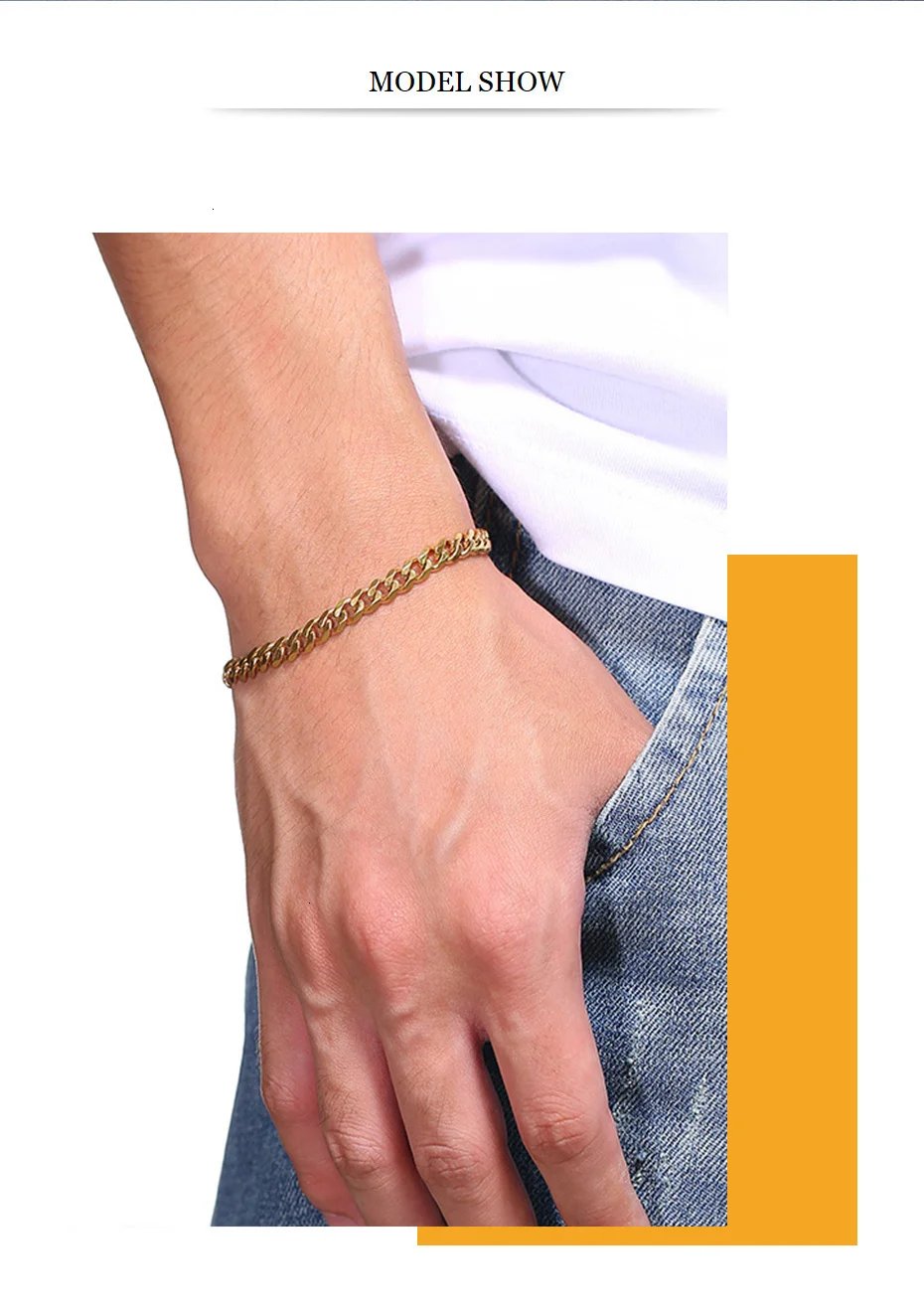 Pulsera Vnox de cadena gruesa Miami de 3-11 mm para hombre, de acero inoxidable, con eslabones cubanos, estilo punk clásico, joyería masculina.