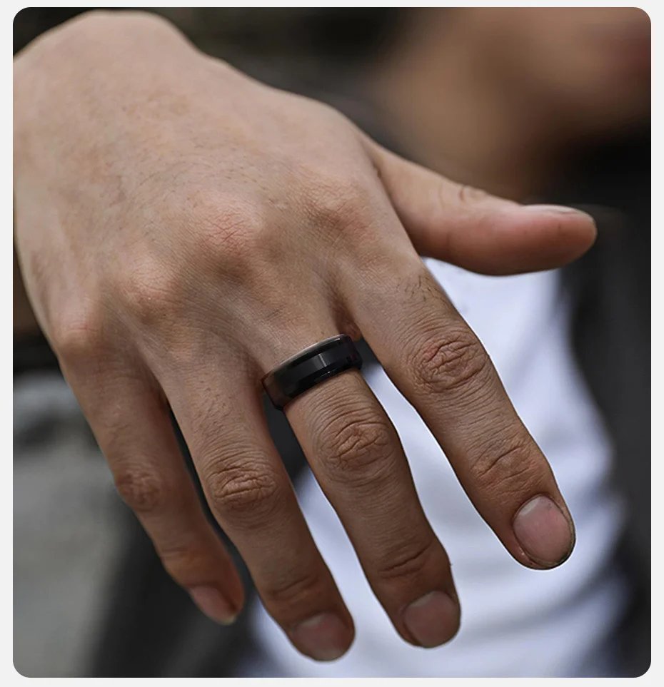 Anillo de boda de tungsteno Vnox de 8 mm para hombre, antiarañazos, color negro y plateado, sencillo y liso. Anillo de boda de tungsteno Vnox de 8 mm para hombre, antiarañazos, color negro y plateado, sencillo y liso.