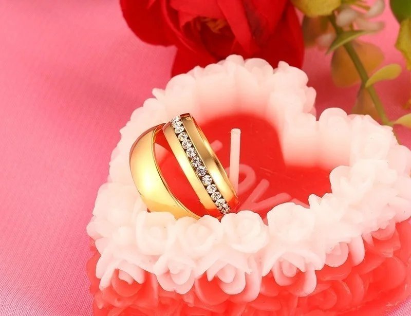 Anillo de boda Vnox de color dorado para mujer y hombre, joyería de acero inoxidable, anillo de compromiso, regalo de aniversario para pareja, precio increíble.
