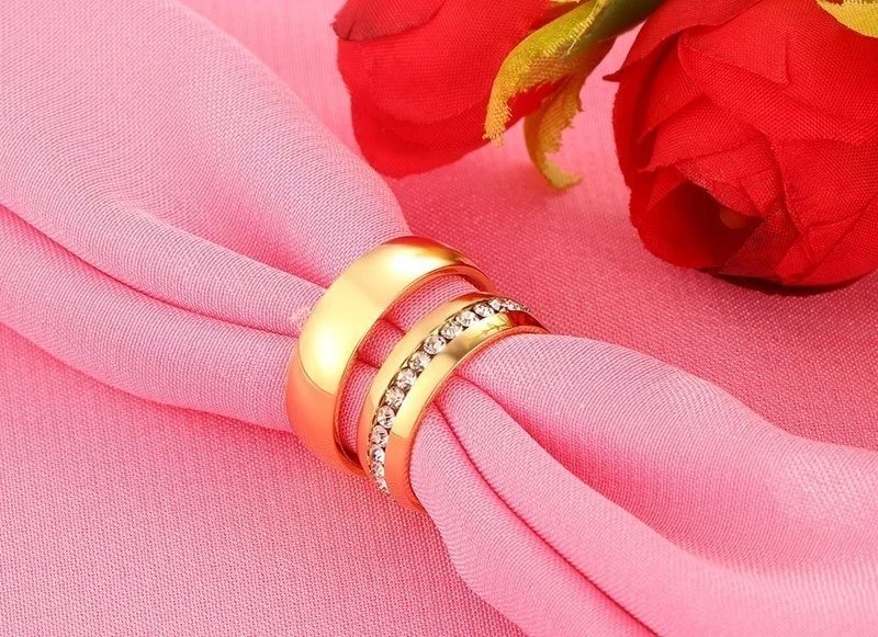 Anillo de boda Vnox de color dorado para mujer y hombre, joyería de acero inoxidable, anillo de compromiso, regalo de aniversario para pareja, precio increíble.
