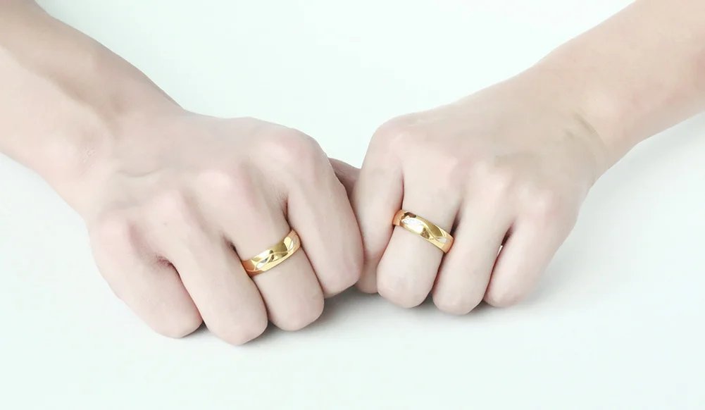 Anillo de boda Vnox de color dorado para mujer y hombre, joyería de acero inoxidable, anillo de compromiso, regalo de aniversario para pareja, precio increíble.