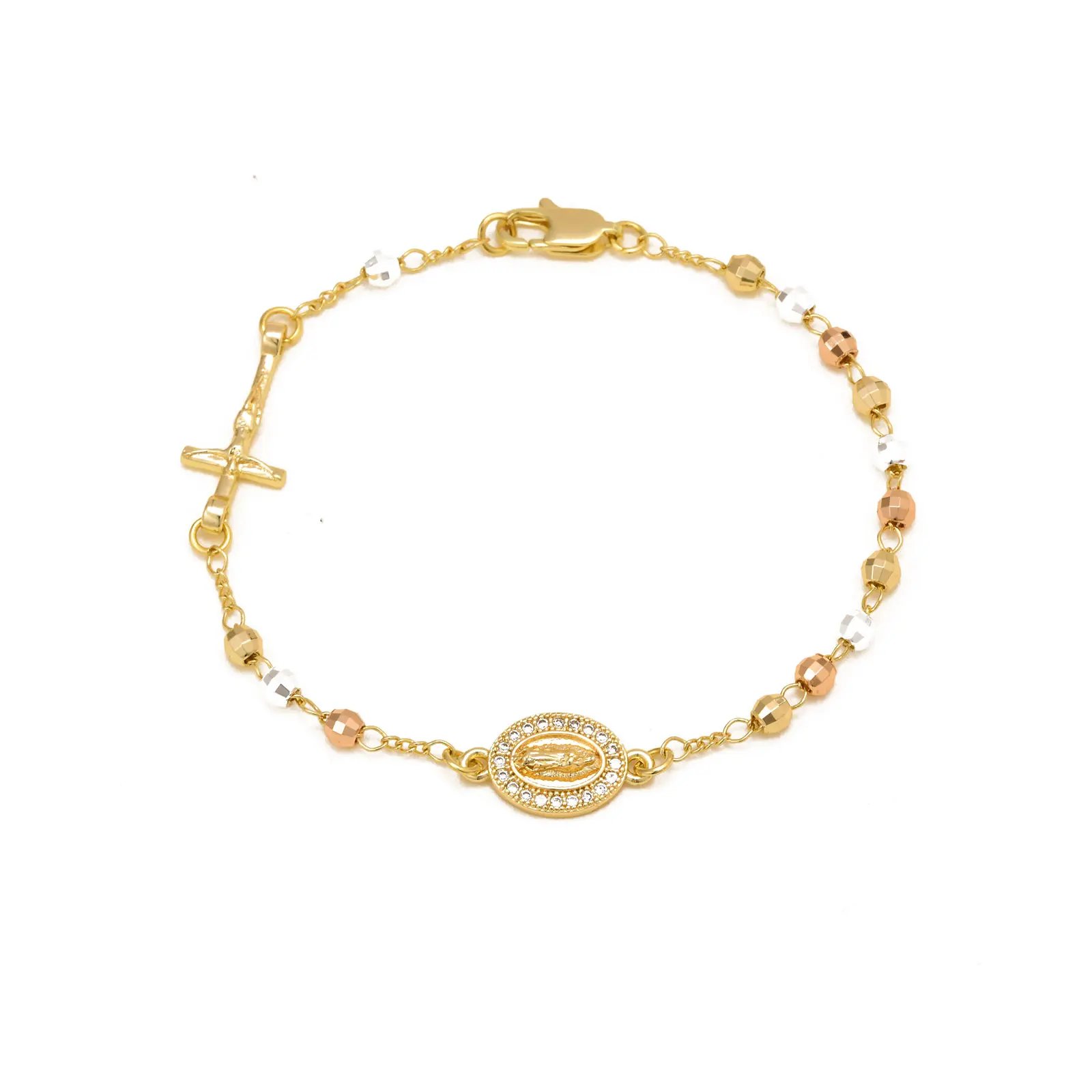 Pulsera Vnox con Rosario de la Virgen María para mujer, joyería de cuentas de oración, accesorios de cruz de acero inoxidable, pulsera, regalos religiosos de mano. Pulsera Vnox con Rosario de la Virgen María para mujer, joyería de cuentas de oración, accesorios de cruz de acero inoxidable, pulsera, regalos religiosos de mano.