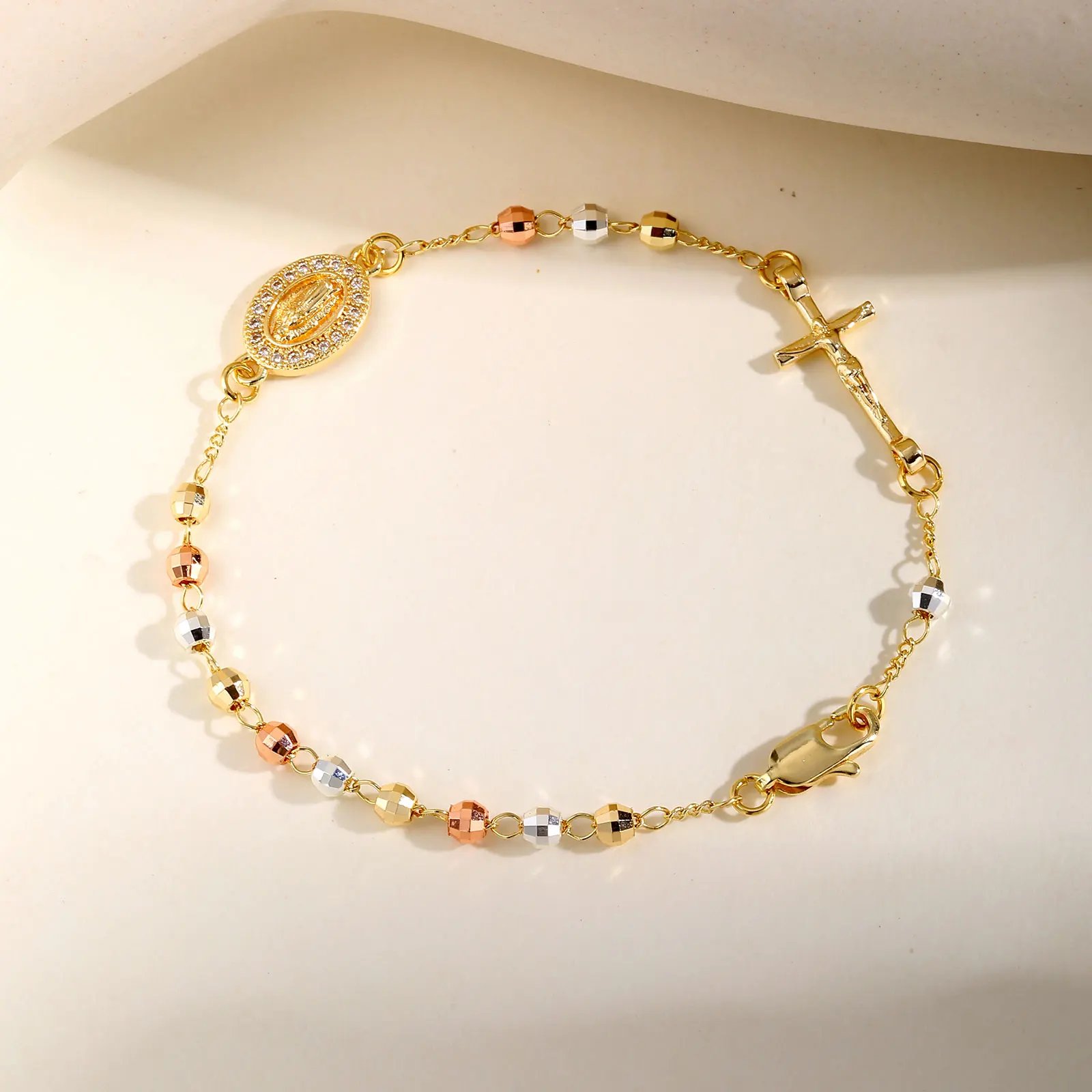 Pulsera Vnox con Rosario de la Virgen María para mujer, joyería de cuentas de oración, accesorios de cruz de acero inoxidable, pulsera, regalos religiosos de mano. Pulsera Vnox con Rosario de la Virgen María para mujer, joyería de cuentas de oración, accesorios de cruz de acero inoxidable, pulsera, regalos religiosos de mano.