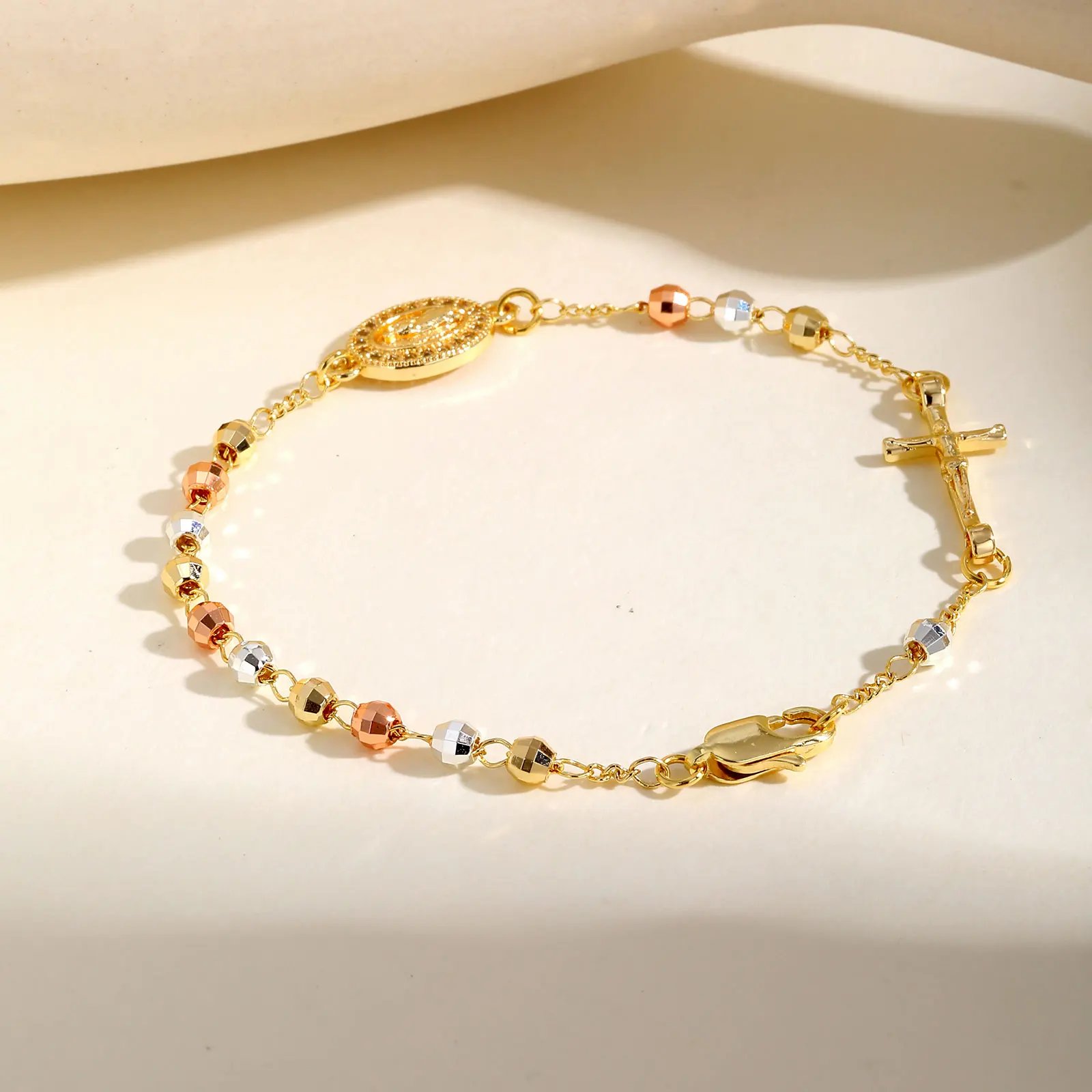 Pulsera Vnox con Rosario de la Virgen María para mujer, joyería de cuentas de oración, accesorios de cruz de acero inoxidable, pulsera, regalos religiosos de mano. Pulsera Vnox con Rosario de la Virgen María para mujer, joyería de cuentas de oración, accesorios de cruz de acero inoxidable, pulsera, regalos religiosos de mano.