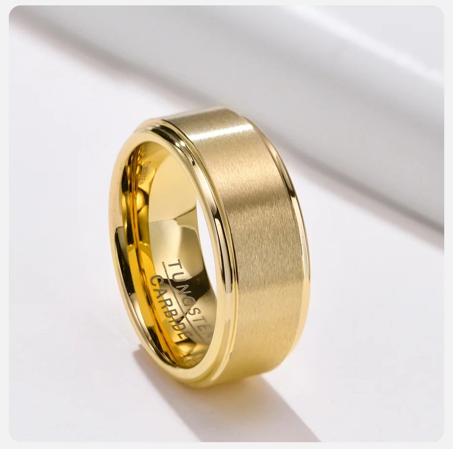 Anillos de boda de tungsteno Vnox de 8 mm para hombre, con acabado mate antiarañazos, anillo de novio sencillo y básico en negro y azul.