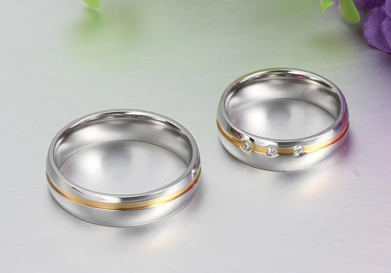 Anillos de boda Vnox para mujer y hombre, joyería de acero inoxidable 316L, 1 pieza