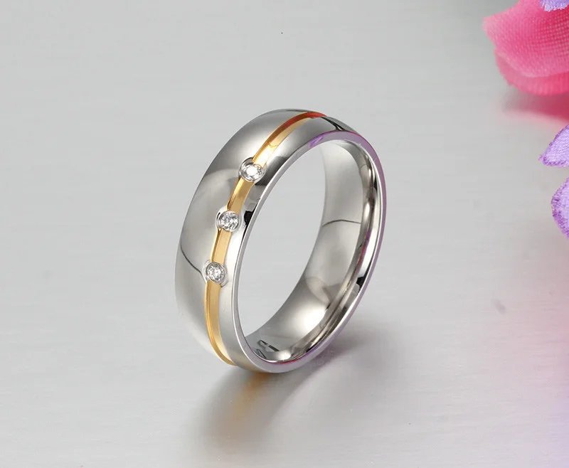 Anillos de boda Vnox para mujer y hombre, joyería de acero inoxidable 316L, 1 pieza