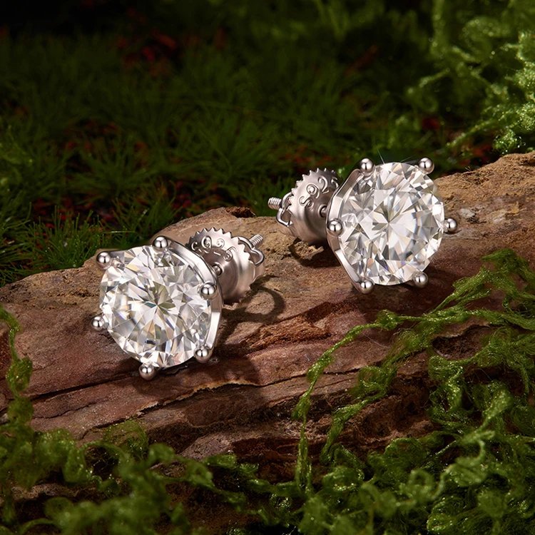 Bamoer U 0.5-3CT Moissanite Stud Earrings 925 Sterling Silver Certified Earrings Women Fine Jewelry Wedding Ear Studs Bamoer U 0.5-3CT Moissanite Stud Earrings 925 Sterling Silver Certified Earrings Women Fine Jewelry Wedding Ear Studs