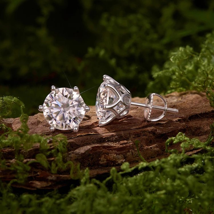 Bamoer U 0.5-3CT Moissanite Stud Earrings 925 Sterling Silver Certified Earrings Women Fine Jewelry Wedding Ear Studs Bamoer U 0.5-3CT Moissanite Stud Earrings 925 Sterling Silver Certified Earrings Women Fine Jewelry Wedding Ear Studs