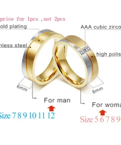 Alternative view of Alianzas "Aureum" de Acero Inoxidable Oro 18K | Joyas de Promesa | Dalesha